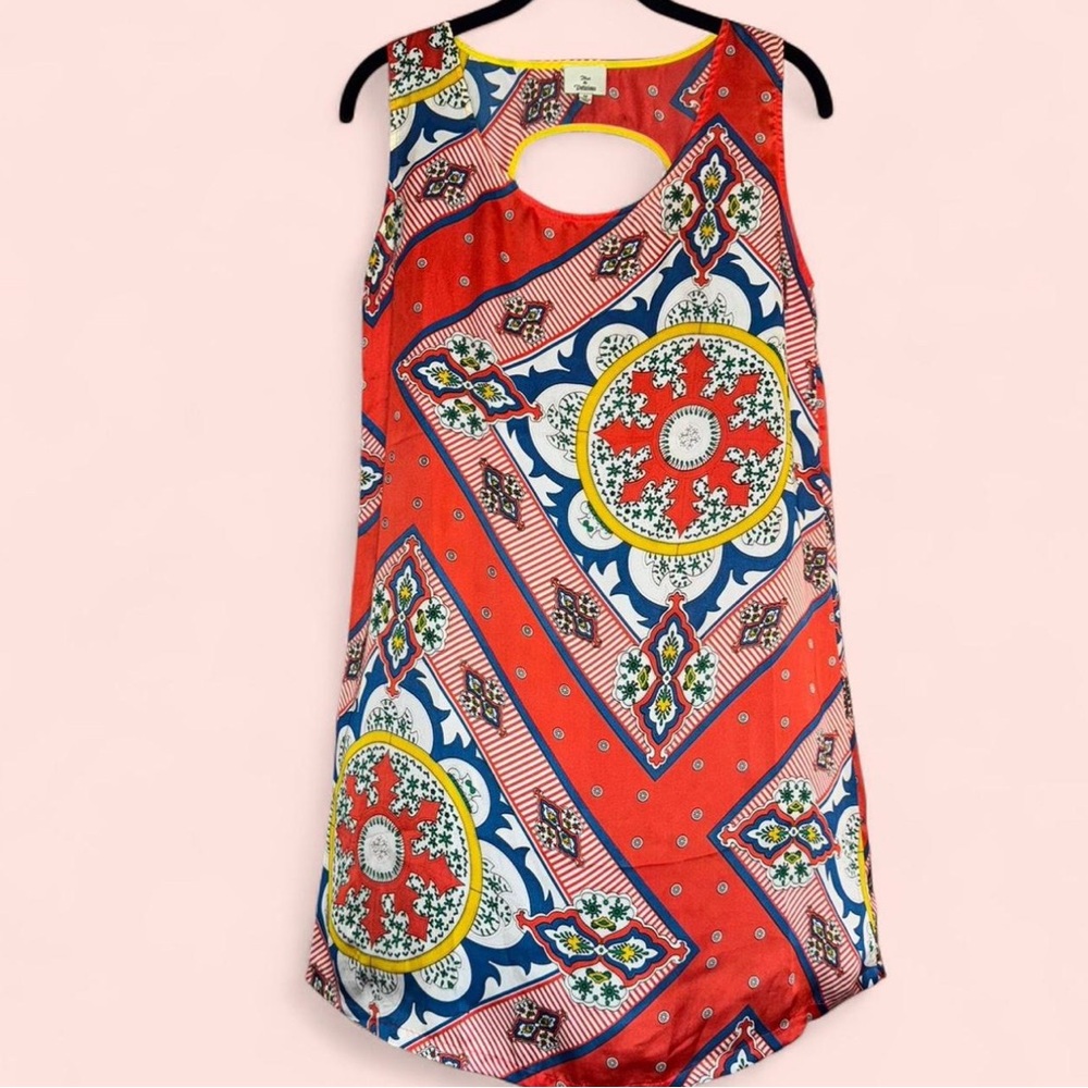 Chic Red Patterned Mini Dress
